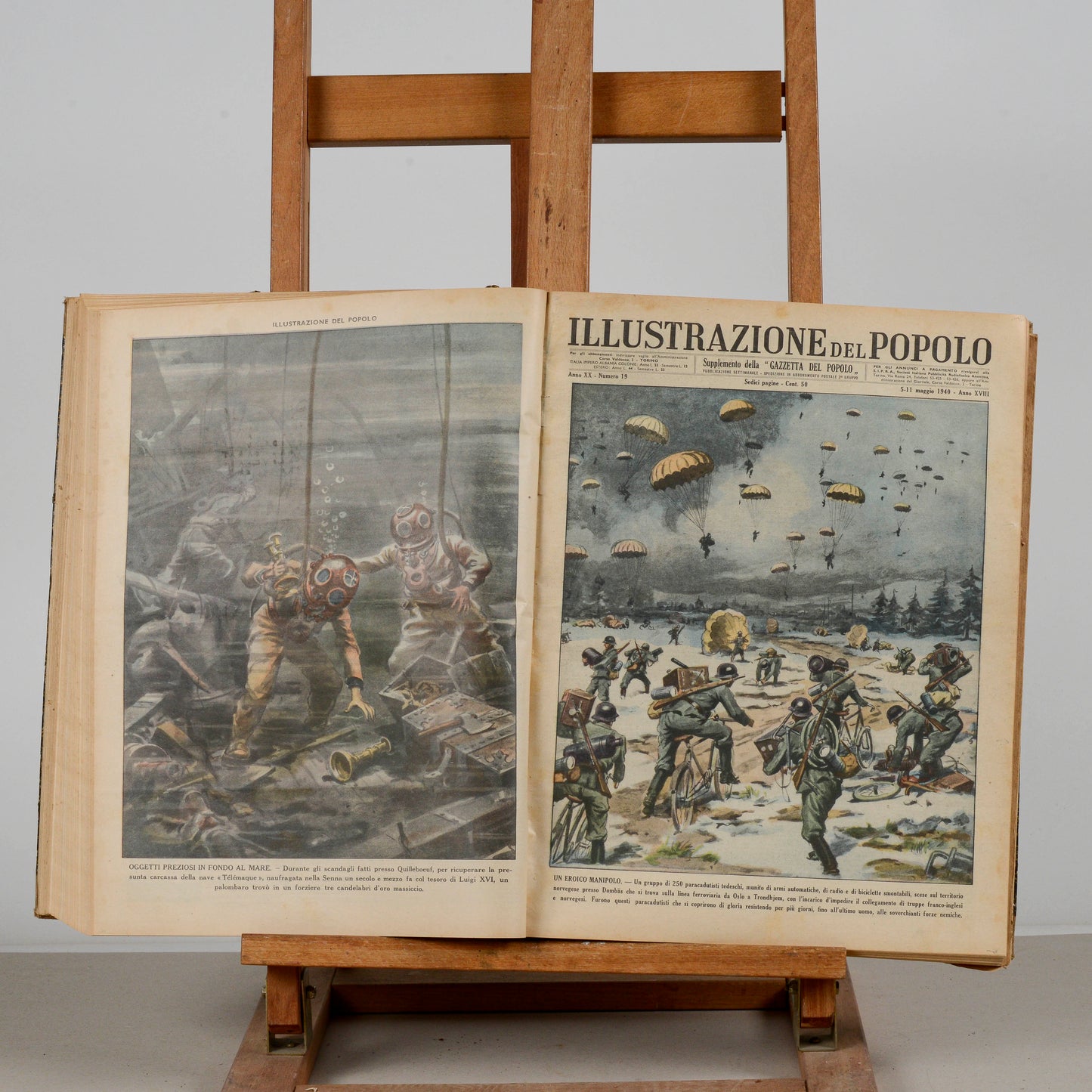 Libro raccolta del giornale rivista Illustrazione del popolo 1940