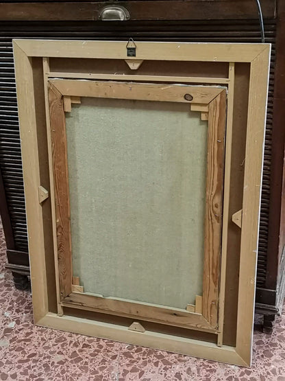 Quadro dipinto signore che fuma Patrica 1980