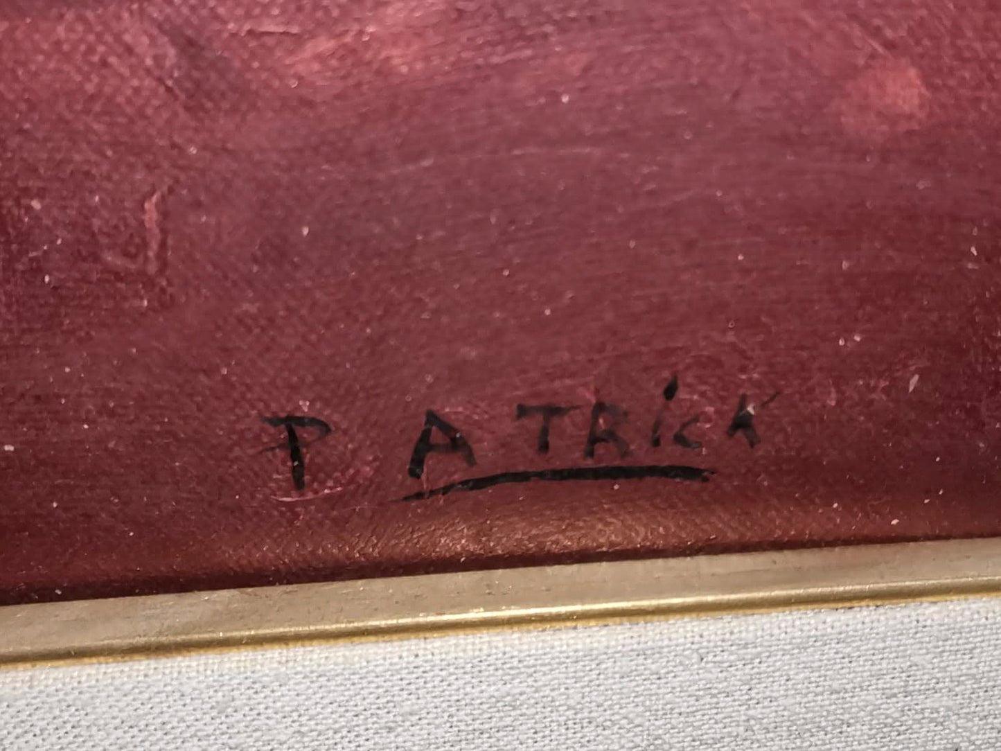 Quadro dipinto signore che fuma Patrica 1980