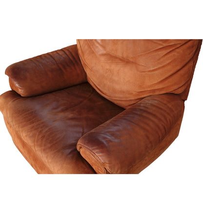 POLTRONA IN PELLE MARRONE by Natuzzi  ITALIA 1980