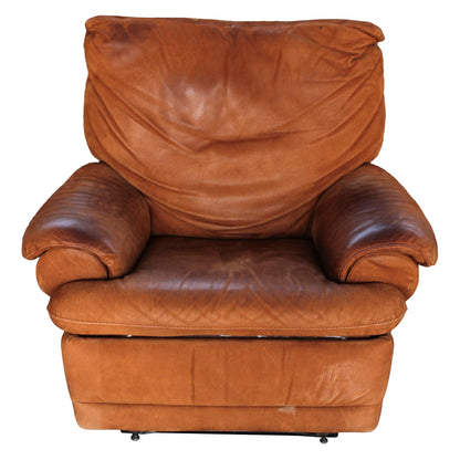 POLTRONA IN PELLE MARRONE by Natuzzi  ITALIA 1980