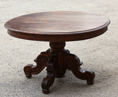 Tavolo rotondo allungabile in rovere  epoca fine 800
