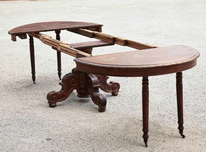 Tavolo rotondo allungabile in rovere  epoca fine 800