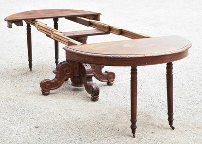 Tavolo rotondo allungabile in rovere  epoca fine 800