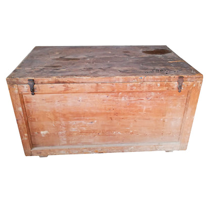 BAULE GRANDE DA VIAGGIO IN LEGNO DI ABETE MASSELLO ITALIA 1920