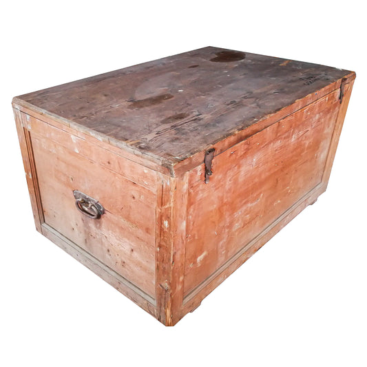 BAULE GRANDE DA VIAGGIO IN LEGNO DI ABETE MASSELLO ITALIA 1920
