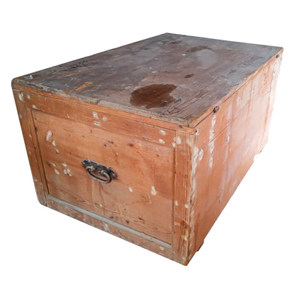 BAULE GRANDE DA VIAGGIO IN LEGNO DI ABETE MASSELLO ITALIA 1920