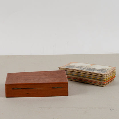 Visore fotografico stereoscopio tascabile con fotografie originale inizio XX secolo