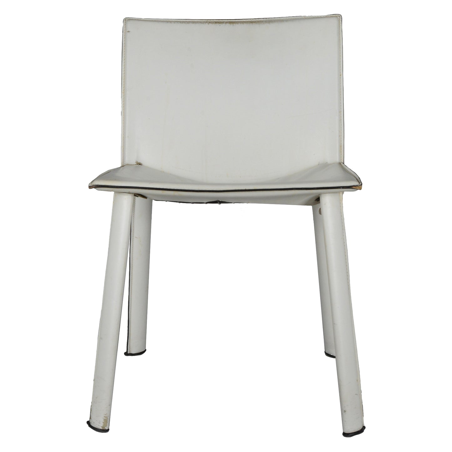 Sedia  in pelle bianca modello Ribot Poltrone  Frau  Italia 1980