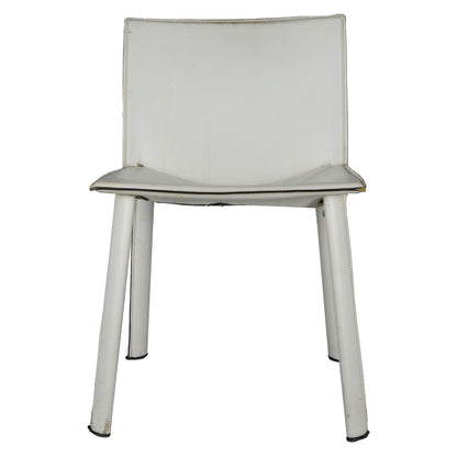 Sedia  in pelle bianca modello Ribot Poltrone  Frau  Italia 1980