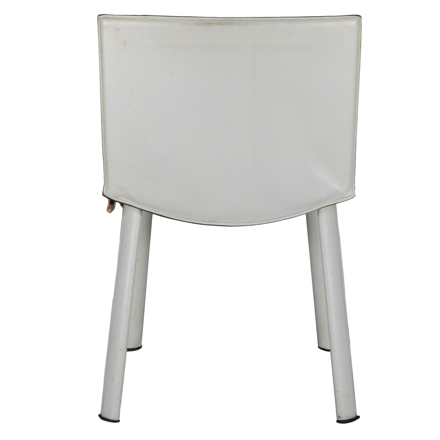 Sedia  in pelle bianca modello Ribot Poltrone  Frau  Italia 1980
