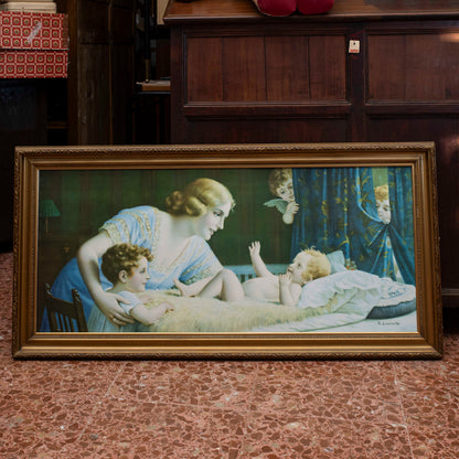 Quadro capoletto litografia su tela con cornice Italia 1930