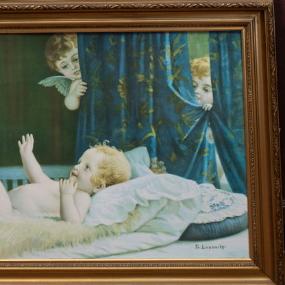 Quadro capoletto litografia su tela con cornice Italia 1930