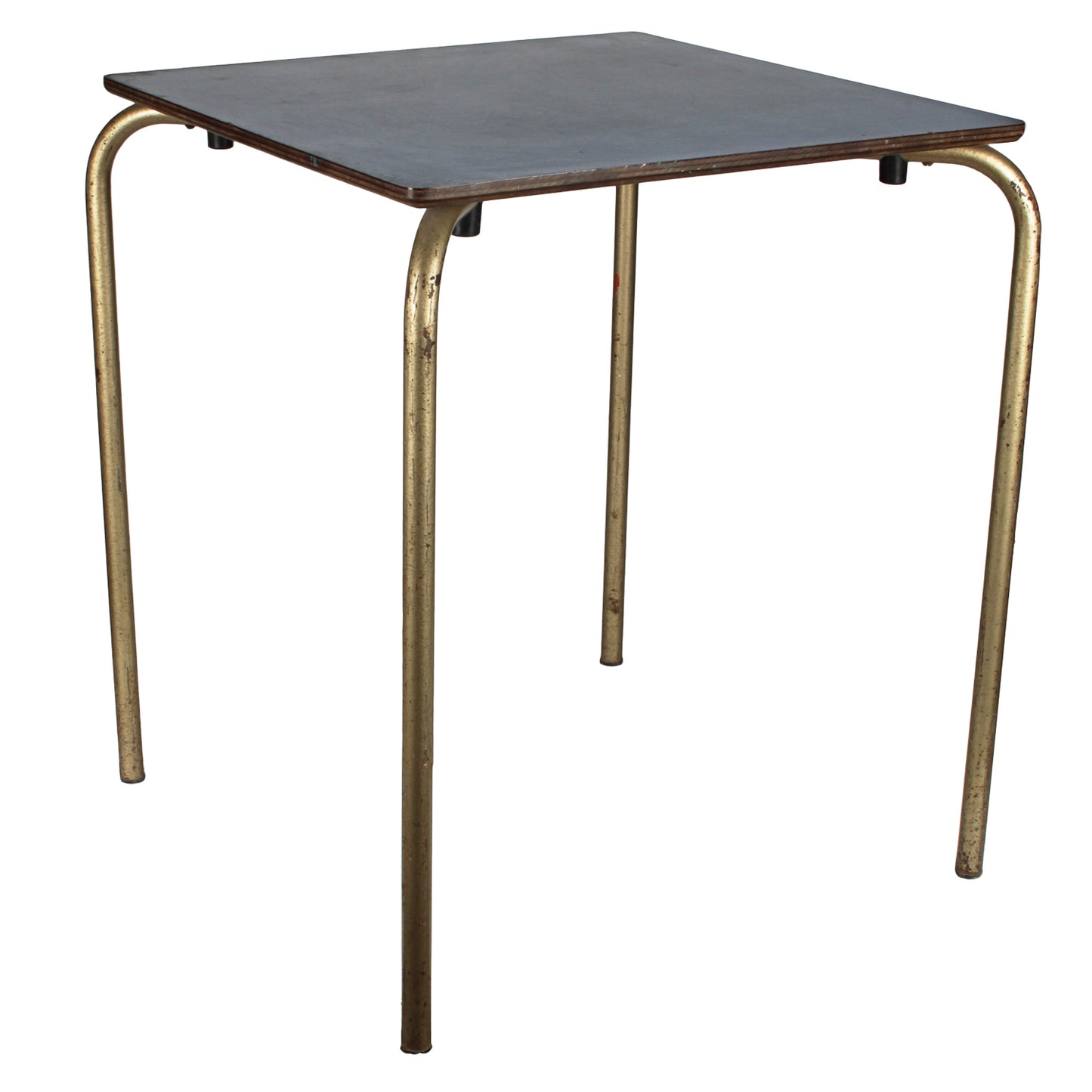 TAVOLINO DA BAR QUADRATOIN FORMICA COLOR BLU E CON STRUTTURA IN METALLO, ITALIA 1960