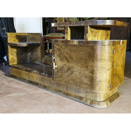 MOBILETTO TOLETTA ART DECO IMPELLICCIATA IN NOCE