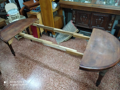 Tavolo rotondo placcato in ciliegio Italia epoca metà 800