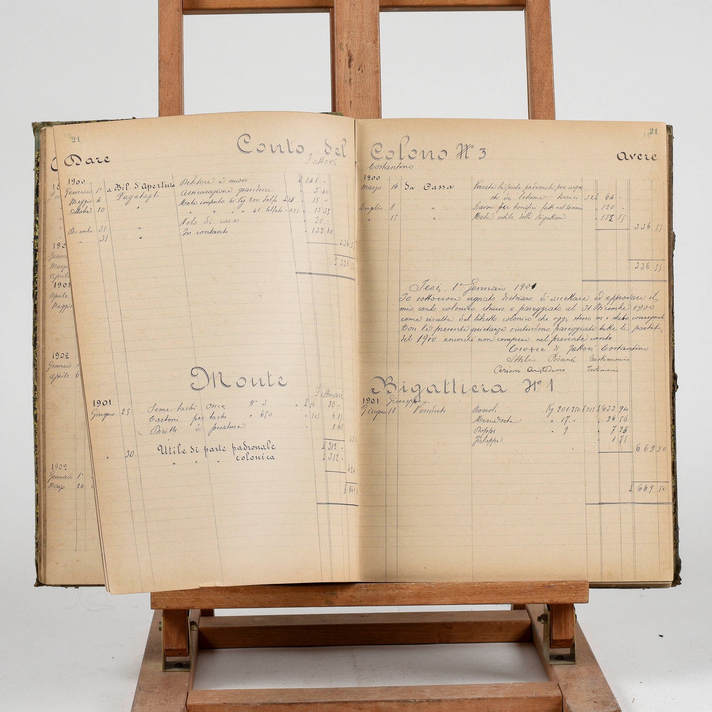Libro contabile del primo novecento