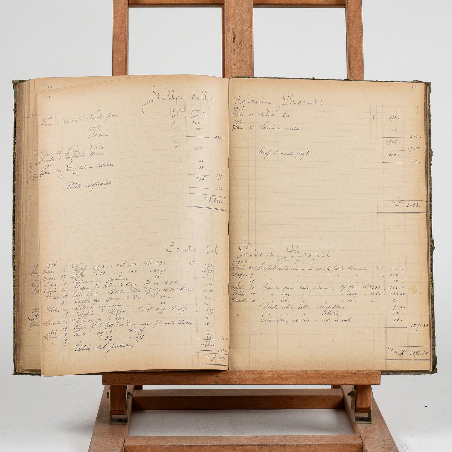 Libro contabile del primo novecento