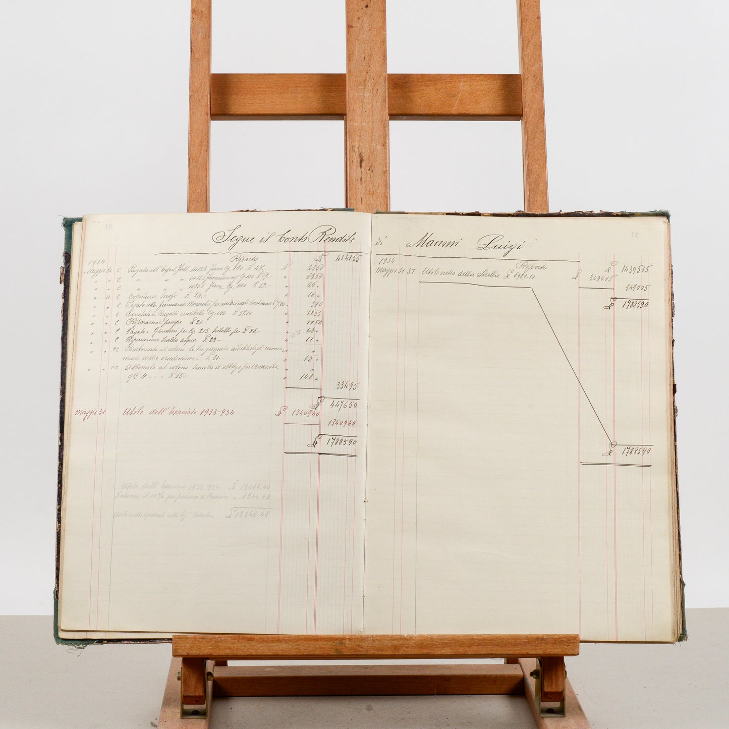 Libro registro contabile mastro dare avere epoca 900