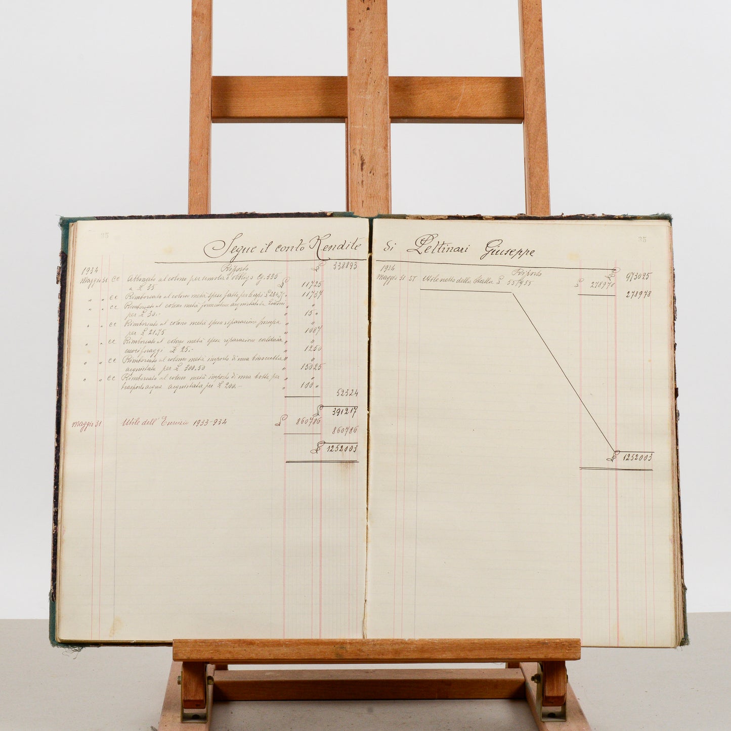Libro registro contabile mastro dare avere epoca 900