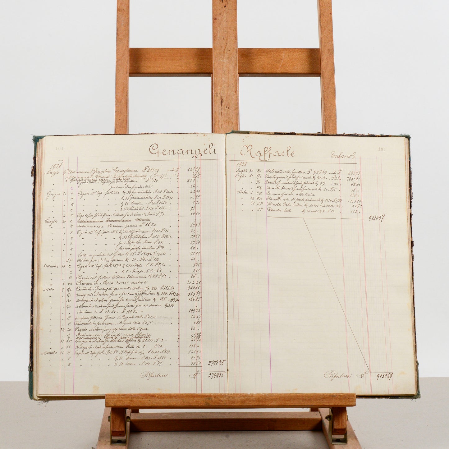 Libro registro contabile mastro dare avere epoca 900