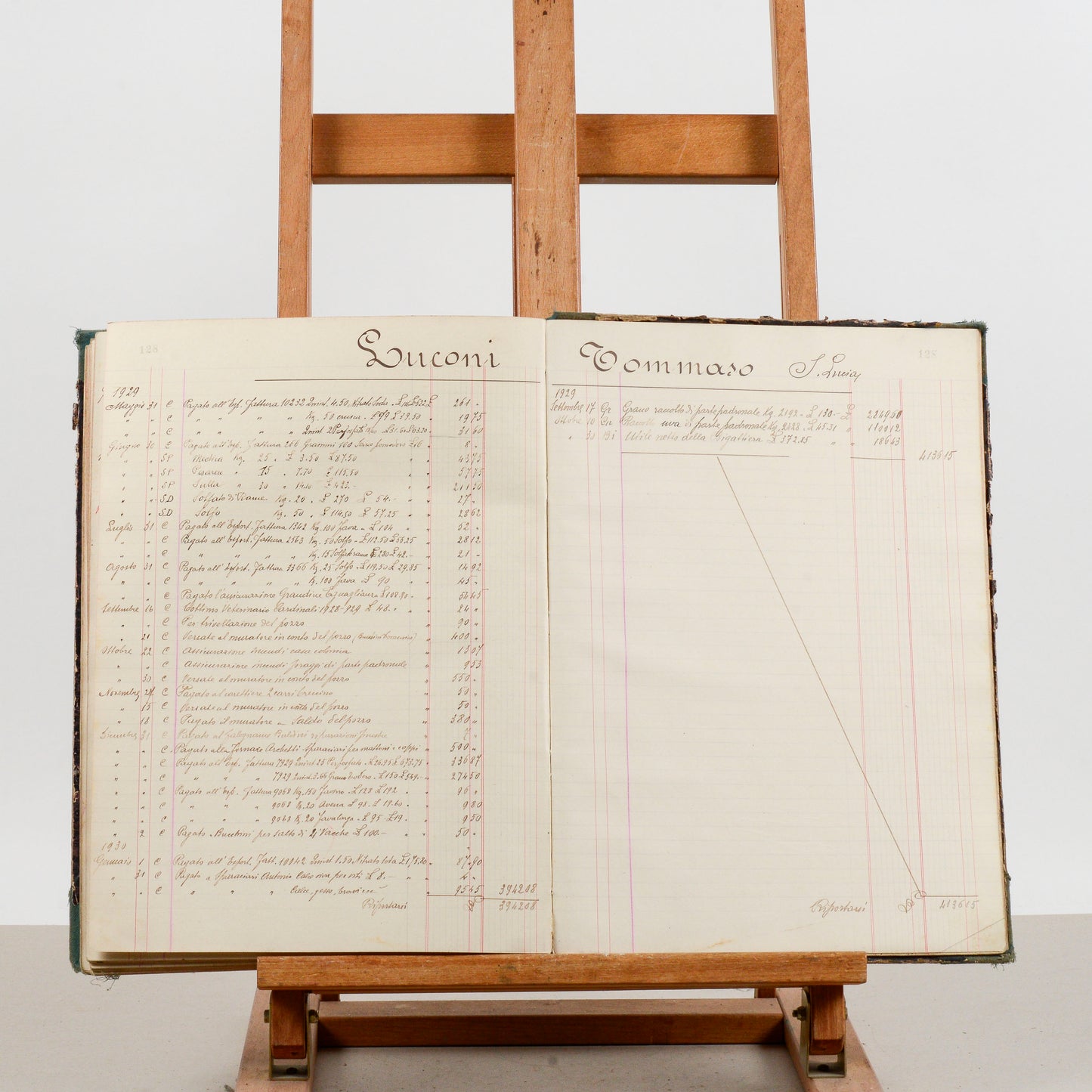 Libro registro contabile mastro dare avere epoca 900