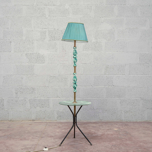 Lampada piantana ceramica vetro anni 50