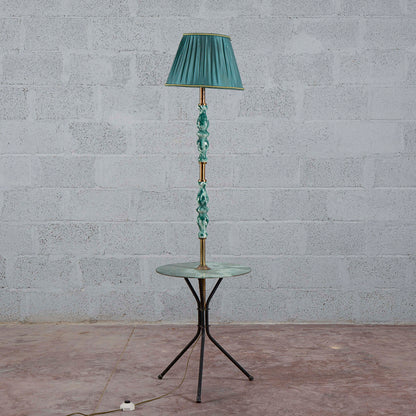 Lampada piantana ceramica vetro anni 50