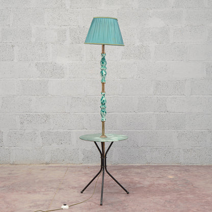 Lampada piantana ceramica vetro anni 50