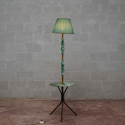 Lampada piantana ceramica vetro anni 50