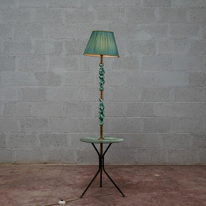 Lampada piantana ceramica vetro anni 50