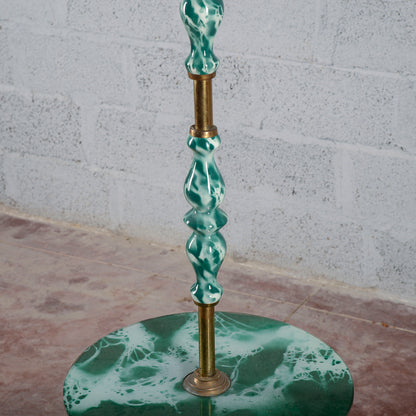 Lampada piantana ceramica vetro anni 50