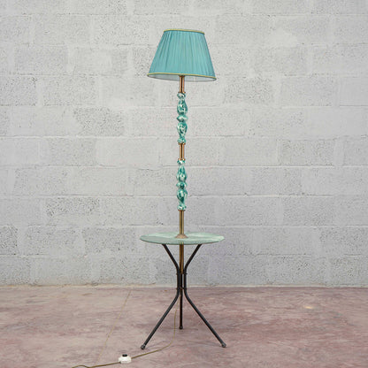 Lampada piantana ceramica vetro anni 50