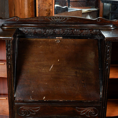 credenza vetrina a ribalta inglese