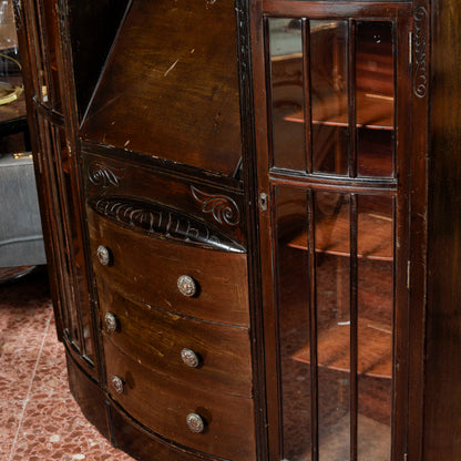 credenza vetrina a ribalta inglese
