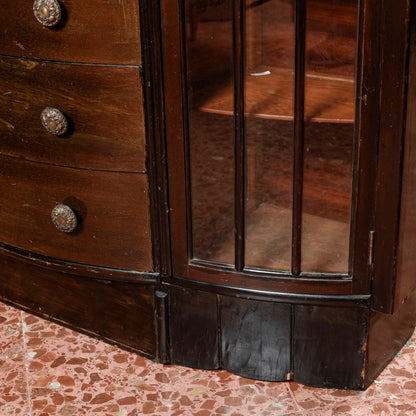 credenza vetrina a ribalta inglese