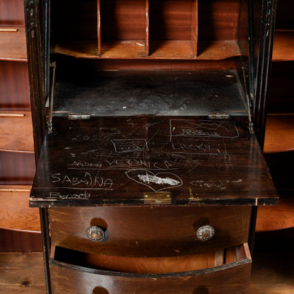 credenza vetrina a ribalta inglese