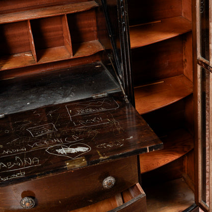 credenza vetrina a ribalta inglese