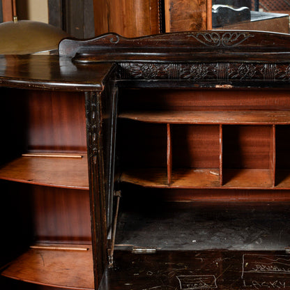 credenza vetrina a ribalta inglese