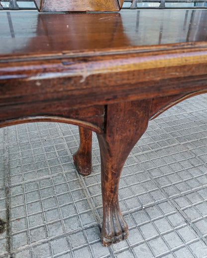 Panca in legno e piedi a zampa leone  In legno massello Italia 1950