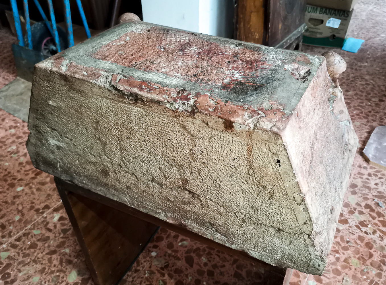 Capitello cuscino mensola base in pietra in marmo rosa