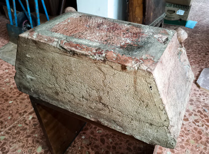 Capitello cuscino mensola base in pietra in marmo rosa