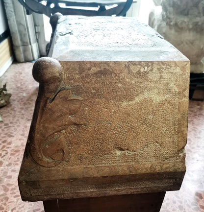 Capitello cuscino mensola base in pietra in marmo rosa
