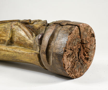 Statua scultura in legno di Cesù Cristo con in mano una piuma per scrivere epoca 1700