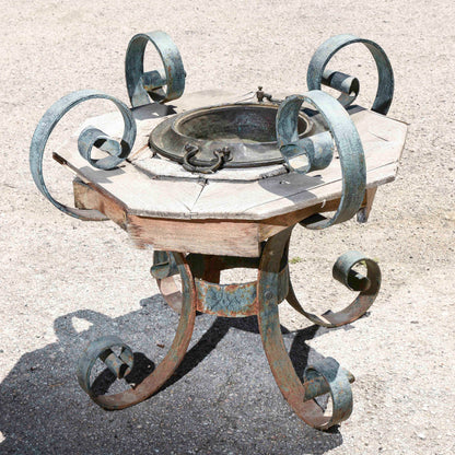 Braciere base metallo vintage destrutturato