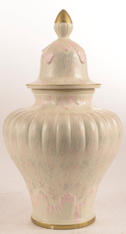 Vaso con coperchio potiche  in ceramica marcato Bassano anni 1980