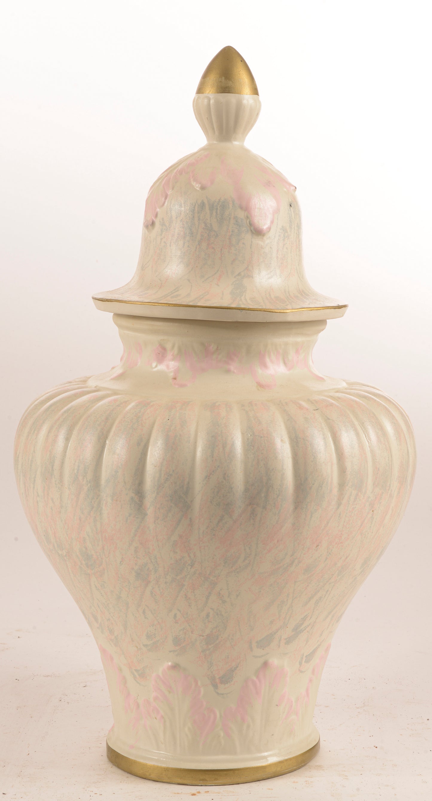 Vaso con coperchio potiche  in ceramica marcato Bassano anni 1980