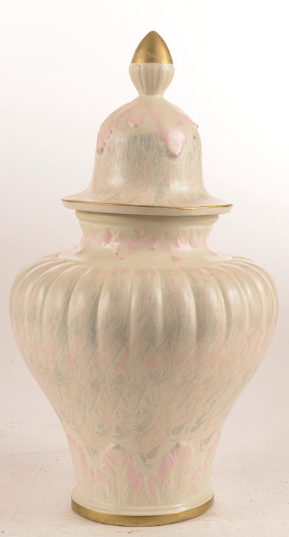 Vaso con coperchio potiche  in ceramica marcato Bassano anni 1980