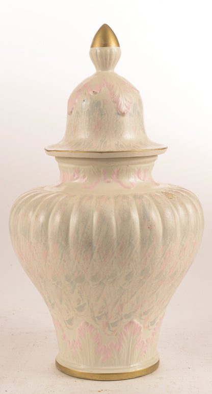 Vaso con coperchio potiche  in ceramica marcato Bassano anni 1980