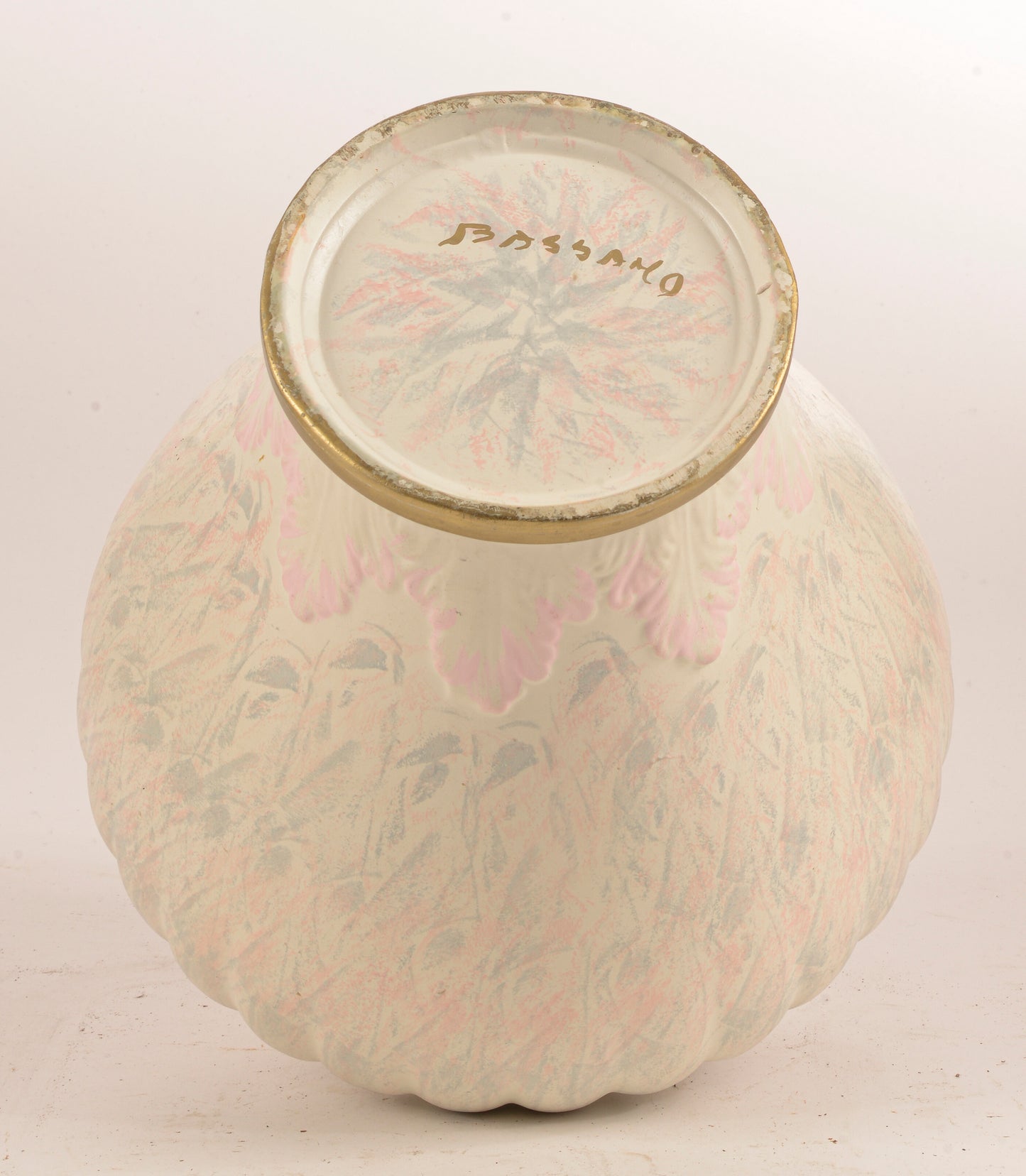 Vaso con coperchio potiche  in ceramica marcato Bassano anni 1980